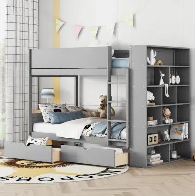 Merax Storage Bunk Bed With 2 Drawers