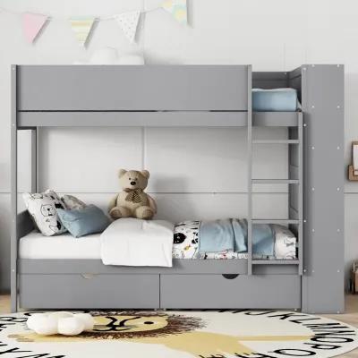 Merax Storage Bunk Bed With 2 Drawers