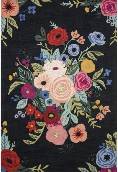 Les Fleurs LES03 Black/Multi 5' x 7'6" Rug