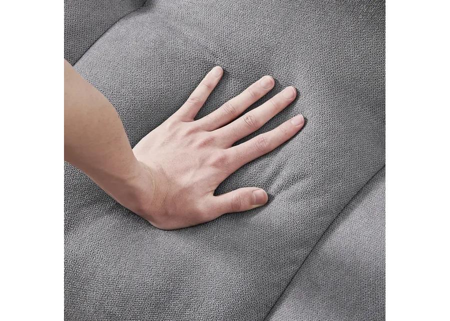 Modern Grey Convertible Futon with Pillows