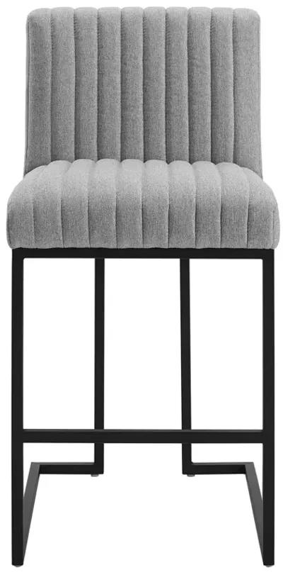 Indulge Channel Tufted Fabric Counter Stool