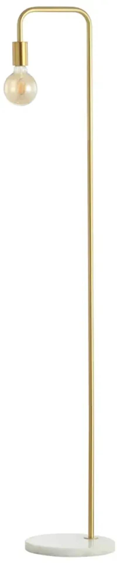 Vega Minimalist Edison Metal/Marble Floor Lamp