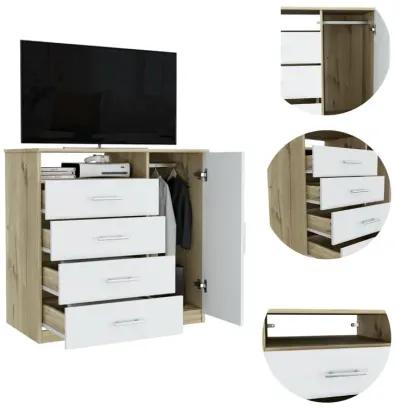 Rioja 4 Drawer Dresser - Light Oak/White