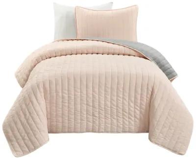 Soft Stripe All Season Quilt/Coverlet 3Pc Set