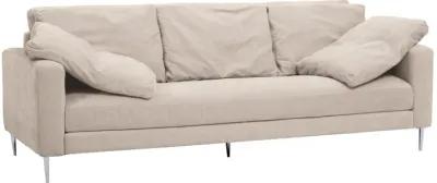 Vari Beige Textured Velvet Lounge Sofa