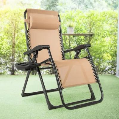 Hivvago Oversize Lounge Chair Patio Heavy Duty Folding Recliner