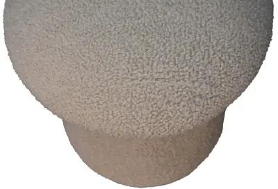 Cream Boucle  Solid Wood Upholestry Mushroom Footstool