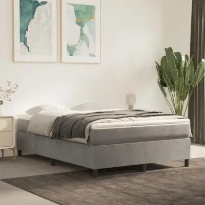 vidaXL Box Spring Bed Frame Light Gray 53.9"x74.8" Full Velvet