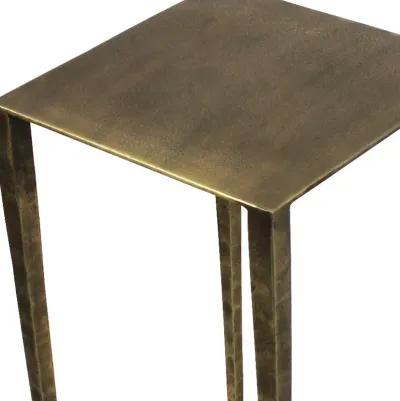 Homezia 24" Brass Iron Square End Table