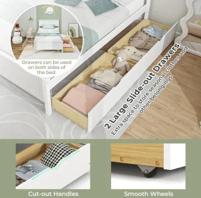 Twin Size Bed Frame with Storage Drawers