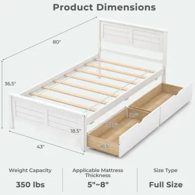 Twin Size Bed Frame with Storage Drawers