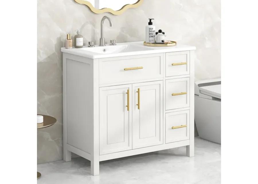 Merax Solid Bathroom Vanity Cabinet