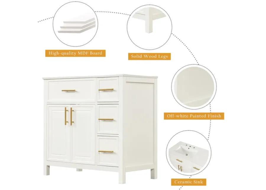 Merax Solid Bathroom Vanity Cabinet