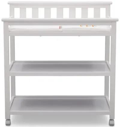 Hivvago Modern White Baby's First 2 Shelf Changing Table with Wheels