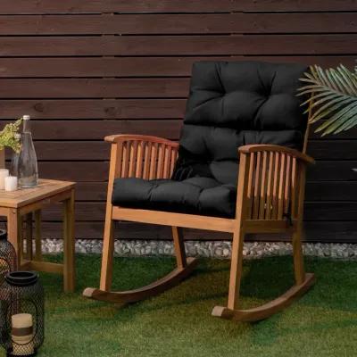 Tufted Patio High Back Chair Cushion with Non-Slip String Ties