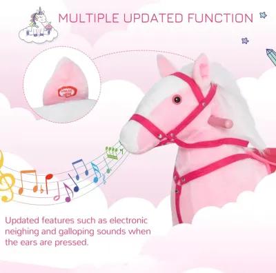 Pretty Pony Pal: Pink Plush Rocking Horse with Sounds for Toddlers