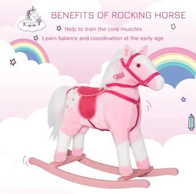 Pretty Pony Pal: Pink Plush Rocking Horse with Sounds for Toddlers