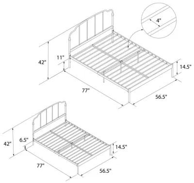 Camie Metal Bed, Twin, White