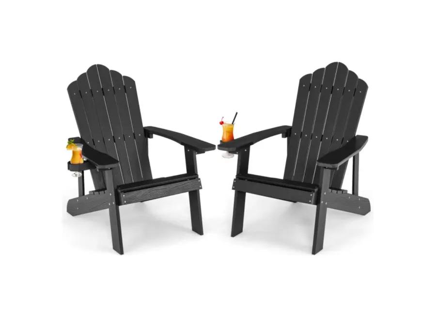 Hivago Weather Resistant HIPS Outdoor Adirondack Chair with Cup Holder