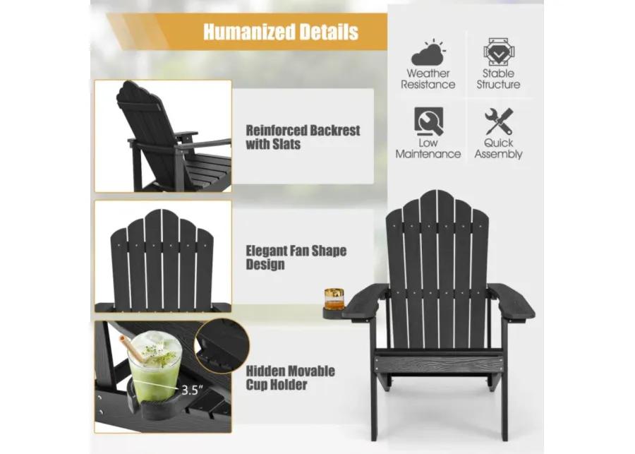 Hivago Weather Resistant HIPS Outdoor Adirondack Chair with Cup Holder