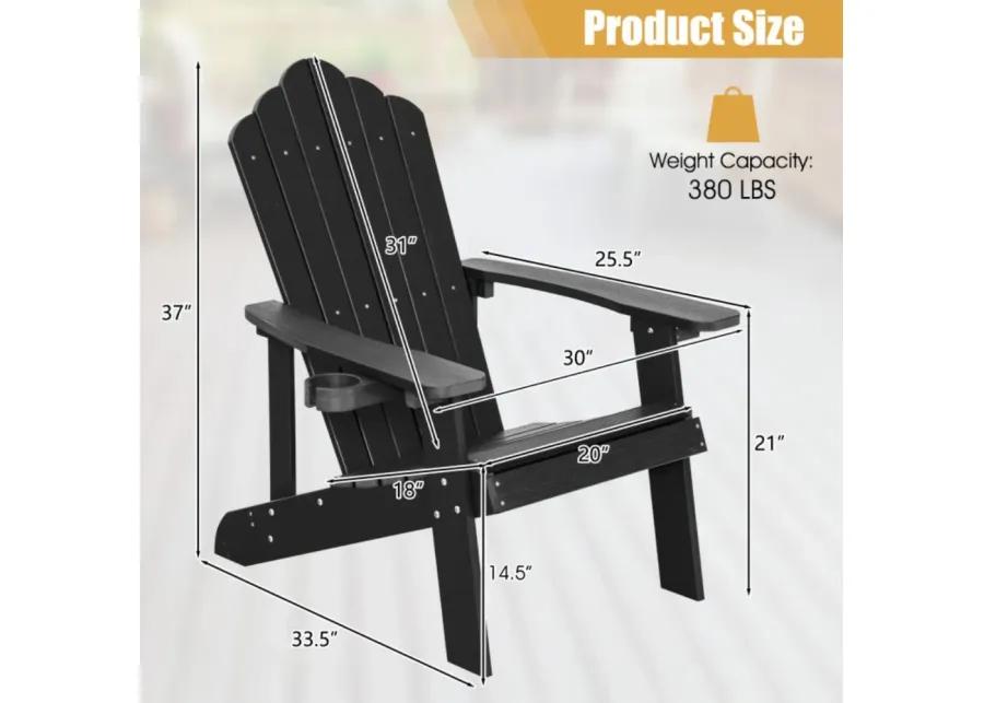 Hivago Weather Resistant HIPS Outdoor Adirondack Chair with Cup Holder