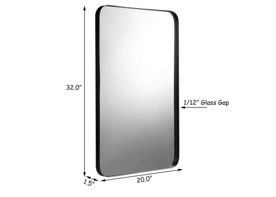 Metal Frame Wall-Mounted Rectangle Mirror