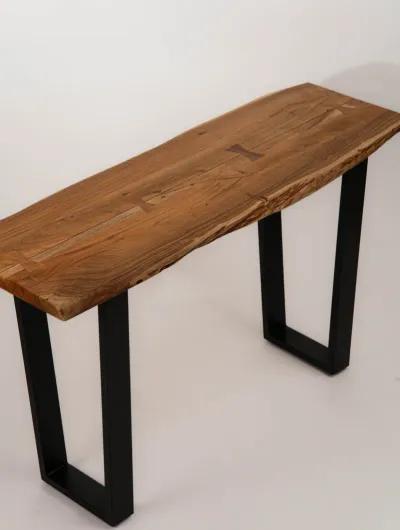 Handmade Eco-Friendly Vintage Acacia Wood & Iron Aston Black Rectangle Table 50"x30"x18" From BBH Homes