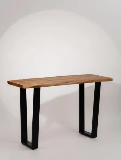 Handmade Eco-Friendly Vintage Acacia Wood & Iron Aston Black Rectangle Table 50"x30"x18" From BBH Homes