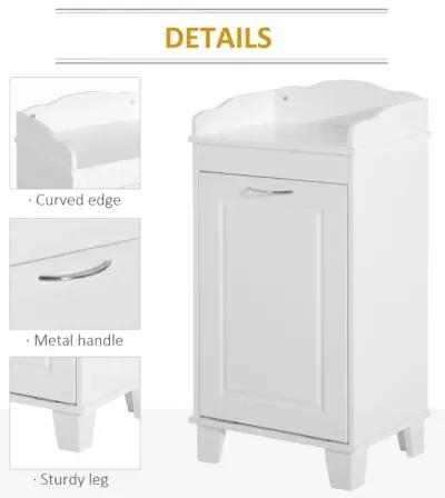 Country-Style Laundry Solution: 31" White Tilt-Out Hamper with Storage