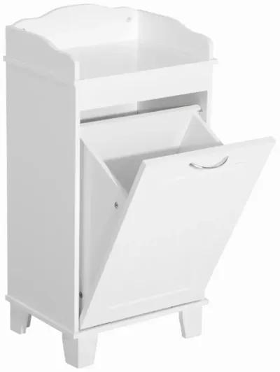 Country-Style Laundry Solution: 31" White Tilt-Out Hamper with Storage