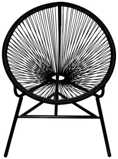 vidaXL Garden Moon Chair Poly Rattan Black