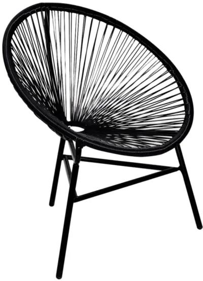 vidaXL Garden Moon Chair Poly Rattan Black