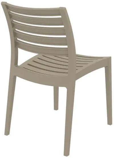 33" Silver Stackable Outdoor Patio Dining Chair