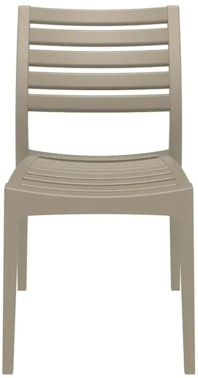 33" Silver Stackable Outdoor Patio Dining Chair