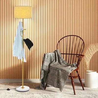 Freestanding Tall Pole Lamp with 5 Hooks and Sturdy Weighted Base