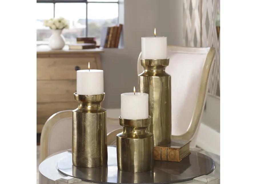 Uttermost Amina Antique Brass Candleholders Set/3