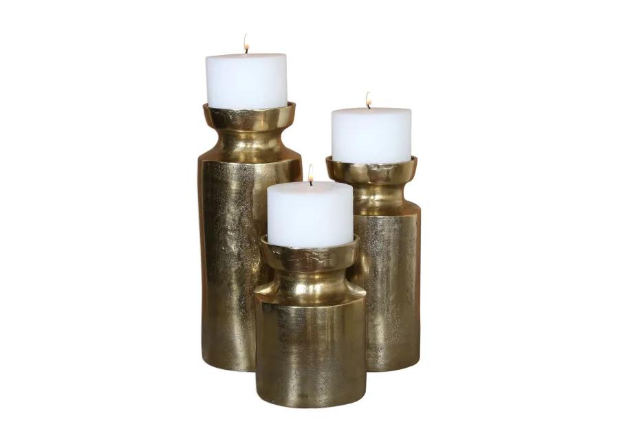 Uttermost Amina Antique Brass Candleholders Set/3