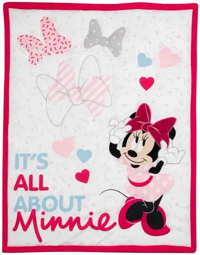 Lambs & Ivy Disney Baby Minnie Mouse Love 3-Piece Pink Nursery Crib Bedding Set