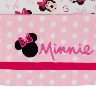 Lambs & Ivy Disney Baby Minnie Mouse Love 3-Piece Pink Nursery Crib Bedding Set