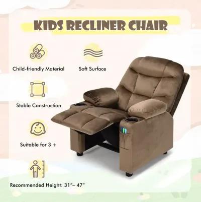 Kids Recliner Chair with Cup Holder and Footrest for Children