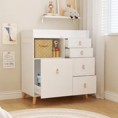 FUFU&GAGA 33.5-in W White Freestanding Changing Table