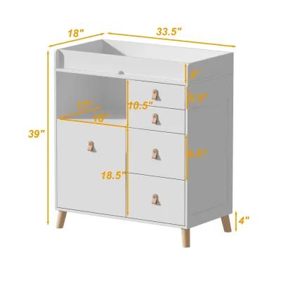 FUFU&GAGA 33.5-in W White Freestanding Changing Table