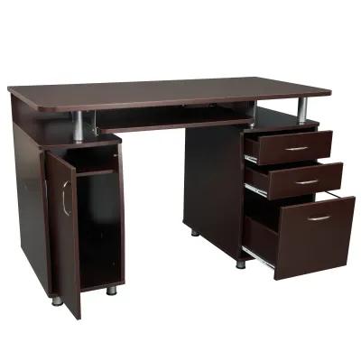 Complete Workstation Computer Desk with Storage, Chocolate