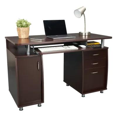 Complete Workstation Computer Desk with Storage, Chocolate