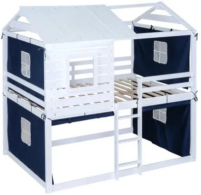 Merax Wood House Bunk Bed with Tent