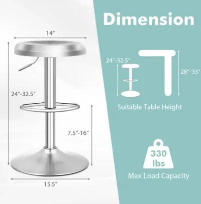 Hivvago Modern Swivel Adjustable Height Bar Stool with Footrest