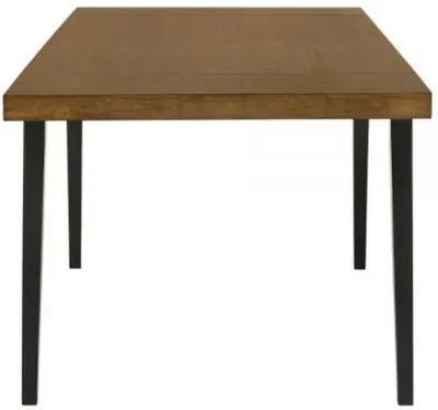 Hilly 59-83 Inch Extendable Dining Table, Rubberwood, Brown and Black  - Benzara