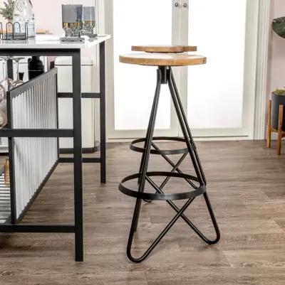 Spiroa 30" Modern Industrial Metal Backless Circular Bar Stool