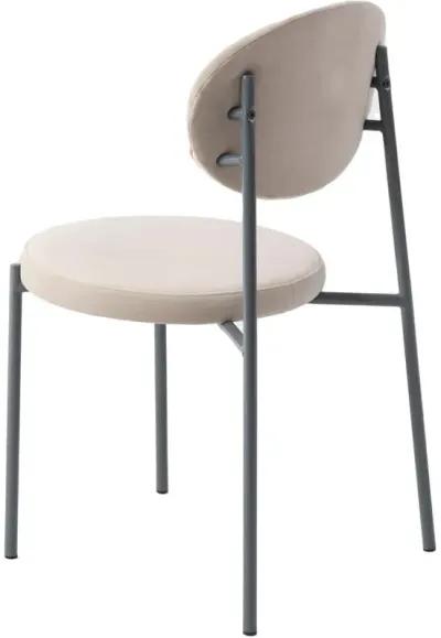 LeisureMod Euston Modern Velvet Dining Chair with Grey Steel Frame