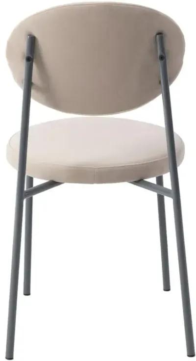 LeisureMod Euston Modern Velvet Dining Chair with Grey Steel Frame